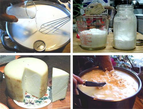 Hur man gör ost hemma. Häll två koppar mjölk i kastrull, sedan långsamt föra mjölken till en koka under omrörning.