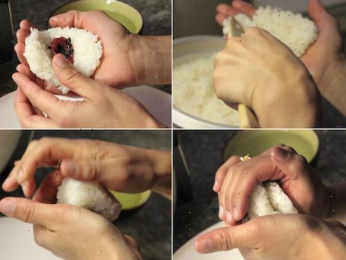 Hur man gör onigiri. Följ anvisningarna för.