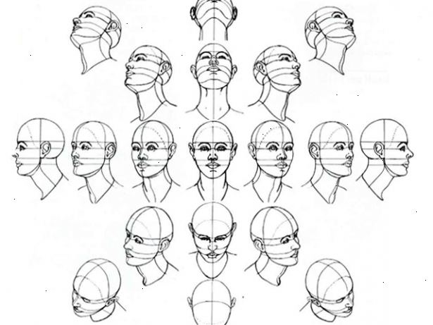 Hur man ritar ett mänskligt huvud. Börja med att rita tre ovala former, en stor och två mindre på vänster och höger sida av stora ovala.