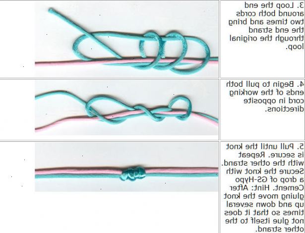 Hur man gör en kinesisk glidande knut. Dra en lång sladd i en loop form så att den slutar touch.