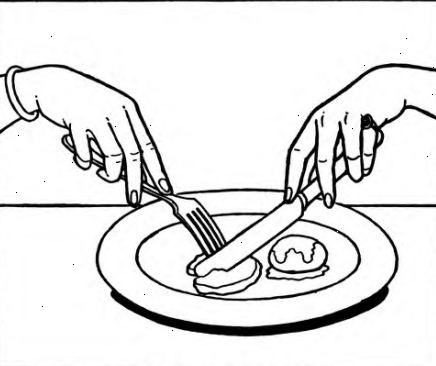 Hur man använder en gaffel och kniv på rätt sätt. Till att börja med, är gaffeln på den vänstra sidan av plattan och kniven är på höger sida.