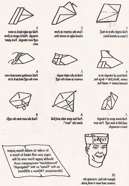 Hur man gör ett papper hatt. Börja med ett helt ark med tidningen.