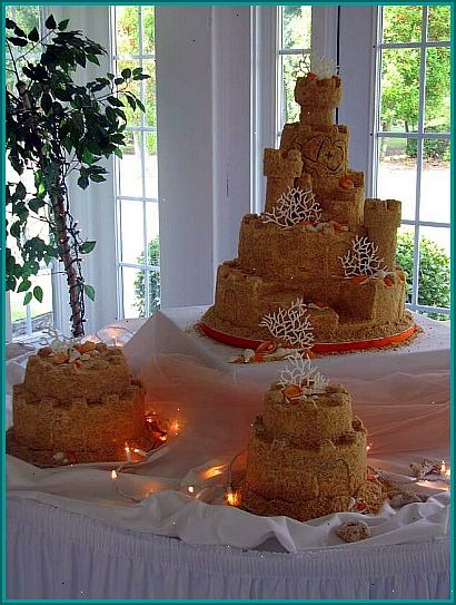 Hur man gör sandslott strand tårta tema bröllop